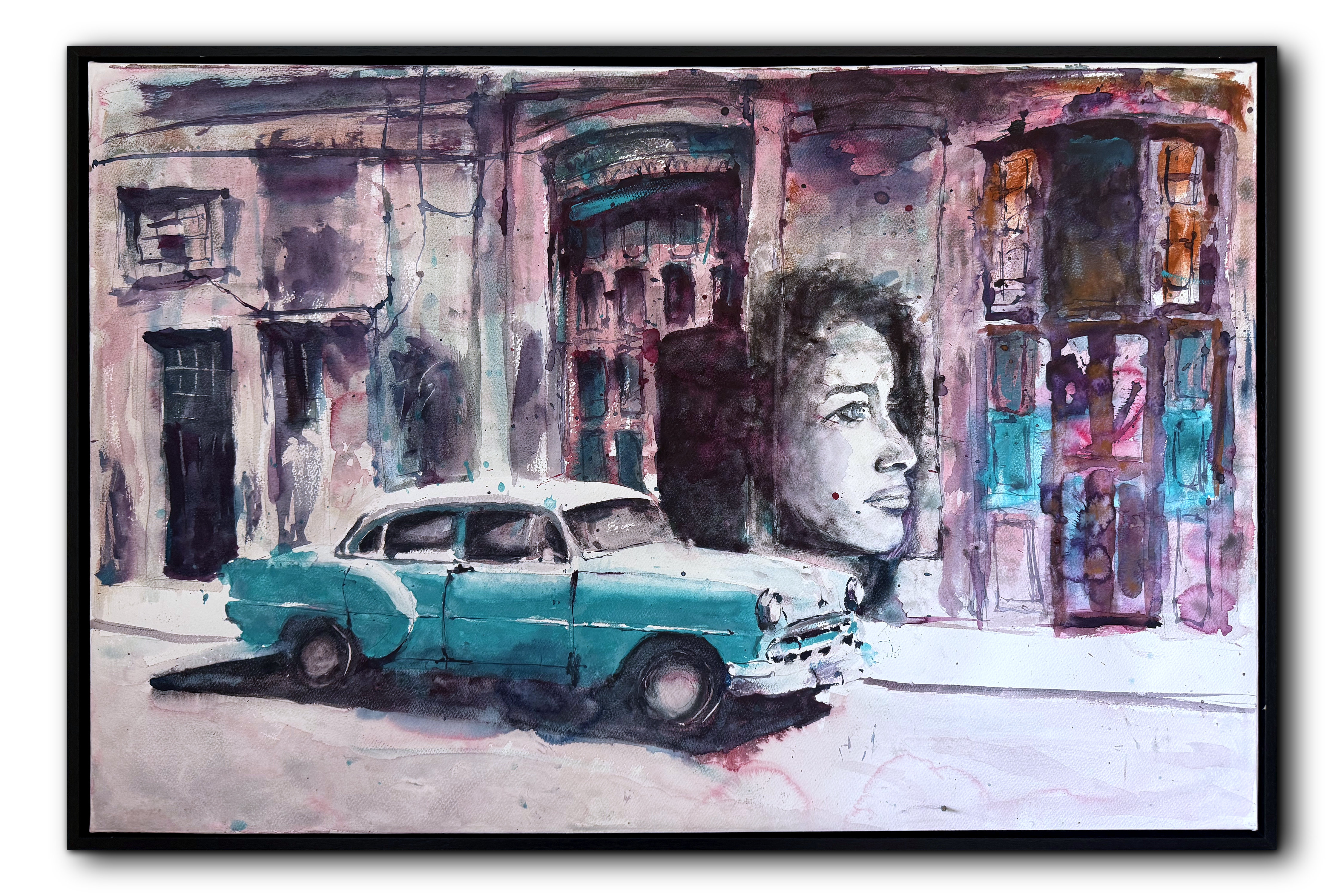 Havana corner — watercolour painting